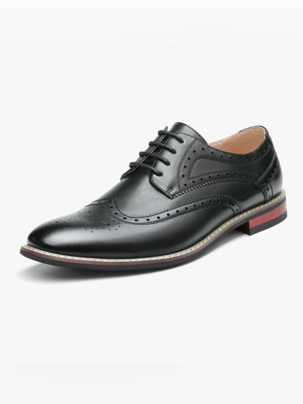 Bruno Marc Men's Black Wingtip Derby Dress Shoes - Polished Lace-Up - 8.5
